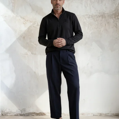 black quarter zip golf pullover