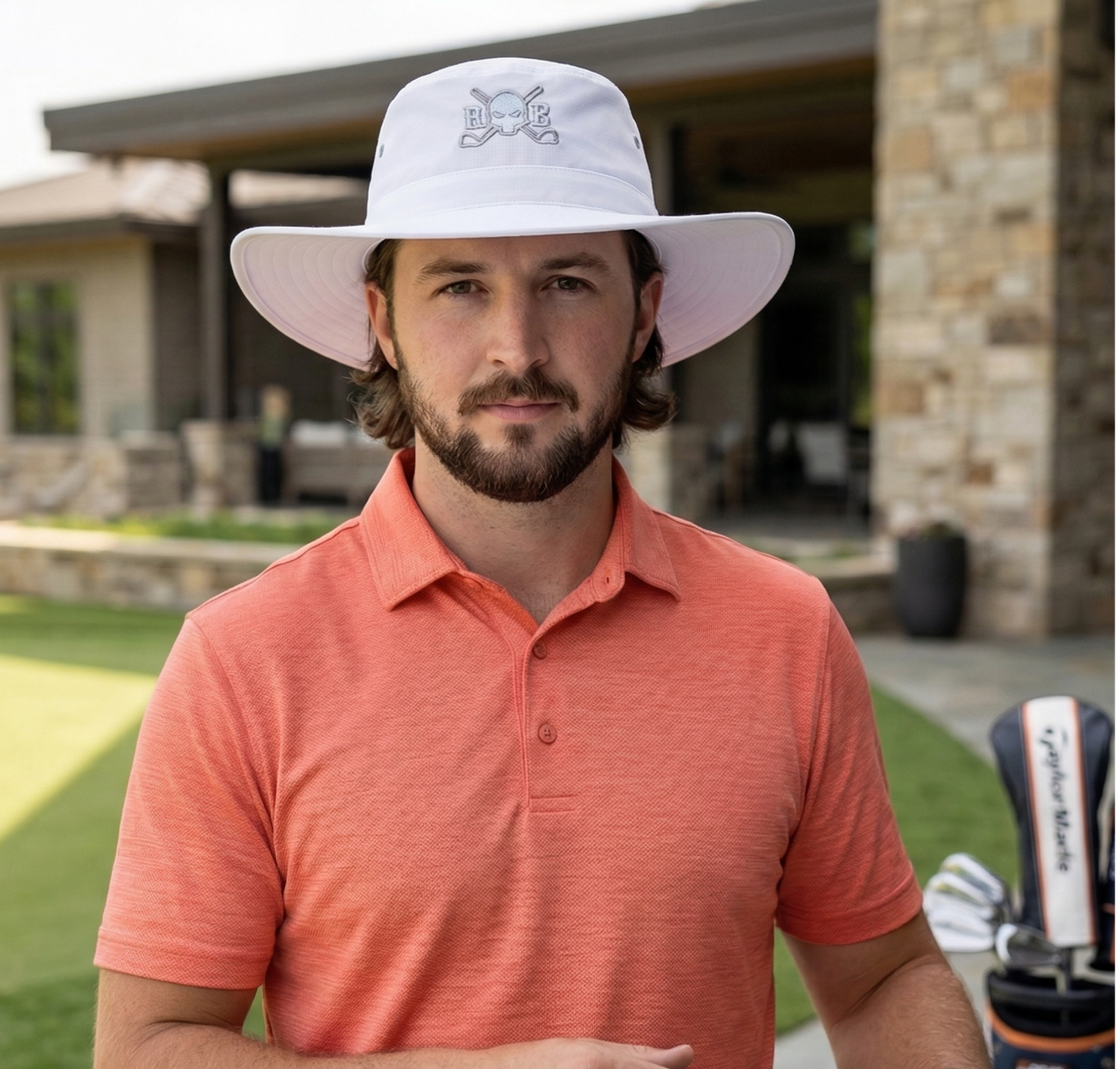 The Meridian Aussie Hat - 360° Sun Protection Brim Hat 1 | Skull and Bogeys - Golf brand with skull logo and premium headwear meridian aussie hat