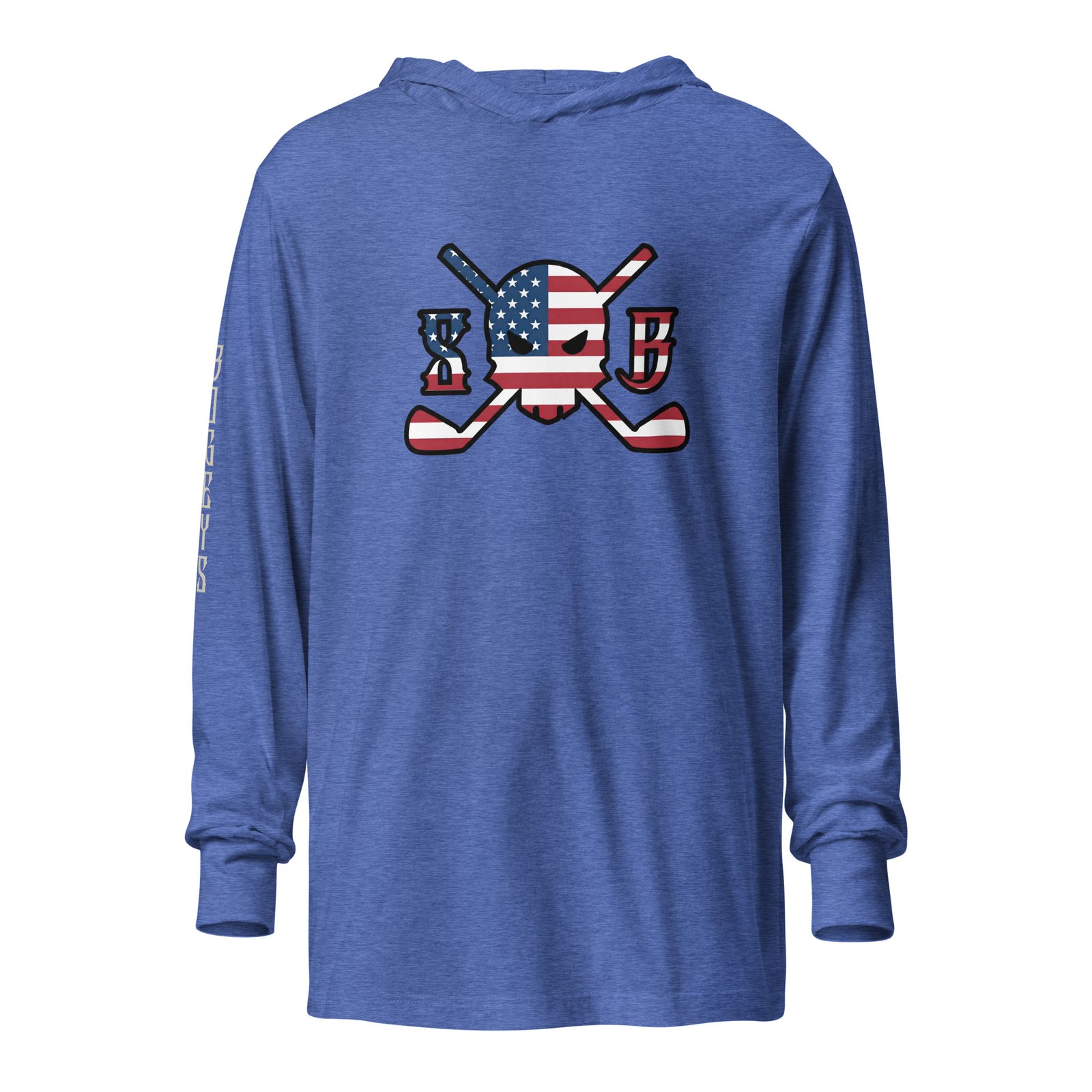 Patriot Sentinel - The Elite Men's Long Sleeve Hooded Tee 7 | Skull and Bogeys - Golf brand with skull logo and premium headwear Patriot Sentinel - The Elite Men's Long Sleeve Hooded Tee - Image 7