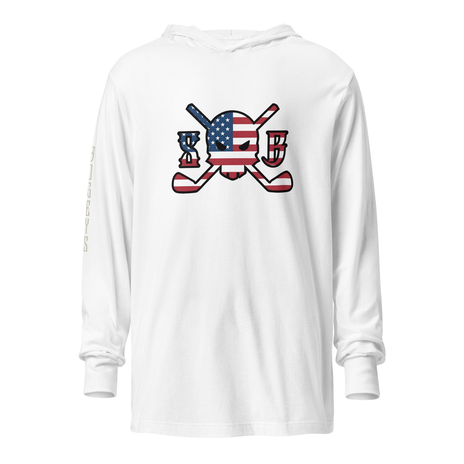 Patriot Sentinel - The Elite Men's Long Sleeve Hooded Tee 11 | Skull and Bogeys - Golf brand with skull logo and premium headwear Patriot Sentinel - The Elite Men's Long Sleeve Hooded Tee - Image 11