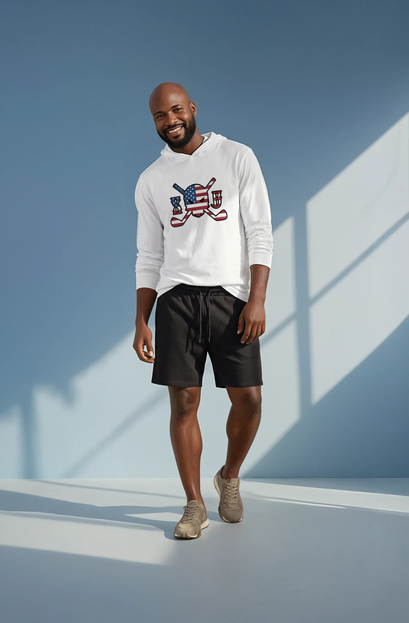 Patriot Sentinel - The Elite Men's Long Sleeve Hooded Tee 1 | Skull and Bogeys - Golf brand with skull logo and premium headwear patriot sentinel