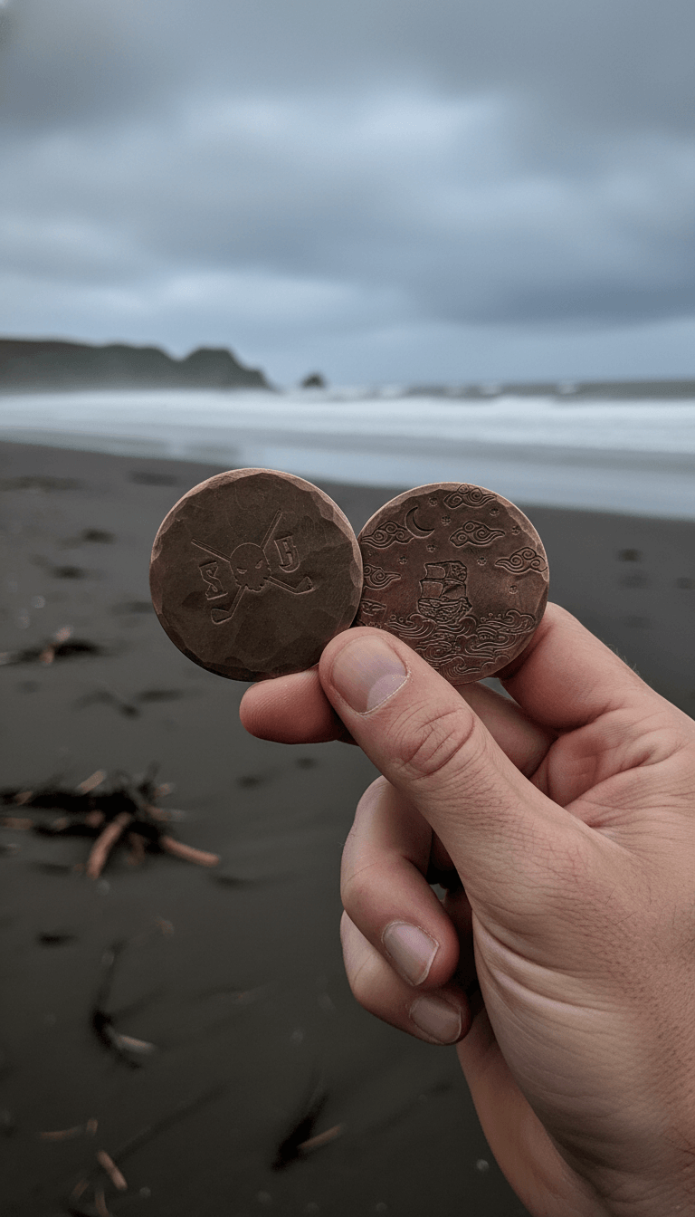 Copper Challenge Coin / Golf Ball Marker 1 | Skull and Bogeys - Golf brand with skull logo and premium headwear copper Challenge Coin Golf ball marker